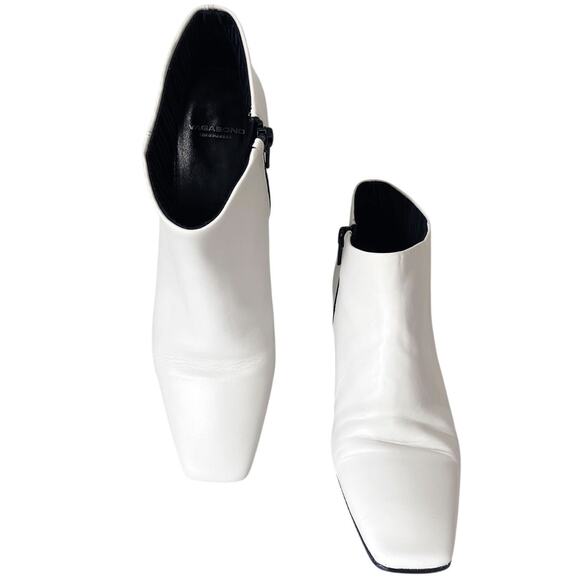 VAGABOND Ebba Leather Square Toe Ankle Boots In White Size 39/9 - Picture 5 of 15